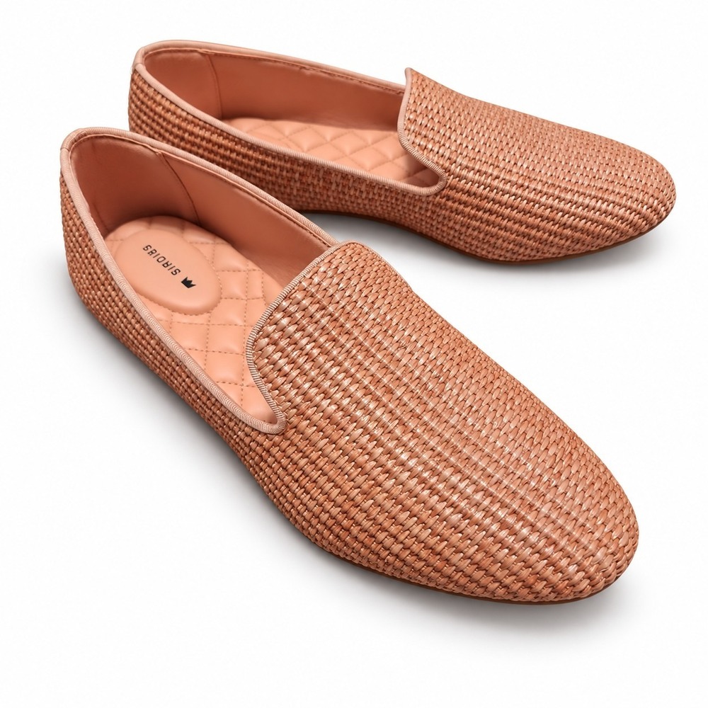 Birdies Shoes Womens Size 10.5 Corral Raffia Woven Starling Loafer Flats